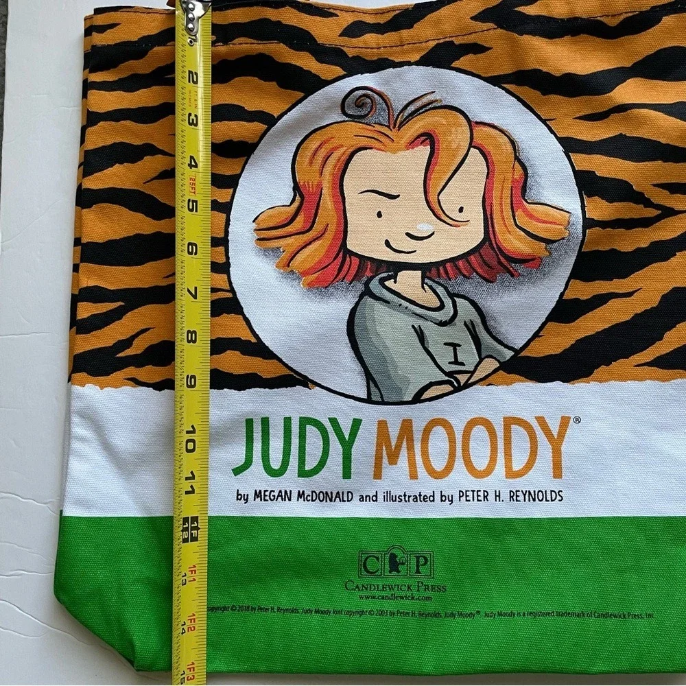 Judy Moody Orange and Green Tiger Print Tote Bag‎